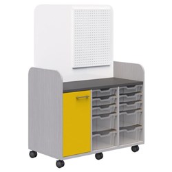 Makerspace Mobile Trolley 1040x550mm Silver Strata/Olympia Yellow