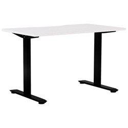 Klever Single User Desk Scallop Top 1200mm Silver Strata/Black