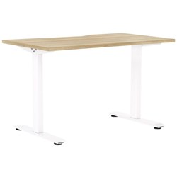 Klever Single User Desk Scallop Top 1200mm Classic Oak/White