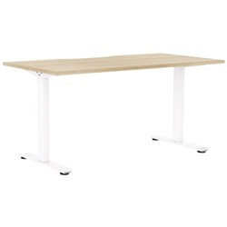 Klever Single User Desk Scallop Top 1500mm Classic Oak/White