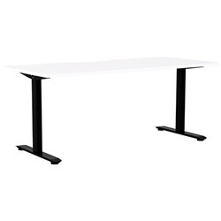 Klever Single User Desk Scallop Top 1800mm Snowdrift/Black
