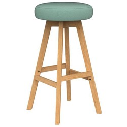 Luna Button Bar Stool 785mm Splice Lagoon Fabric/Oak