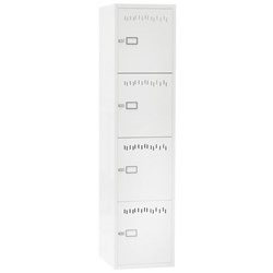 Precision ABW 4 Tier Locker 500mm Latch Lock White Satin