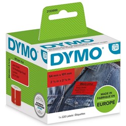 Dymo LabelWriter Shipping Labels 54x101mm Red, Box of 220