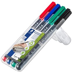 Staedtler Lumocolor 318 Permanent Marker 0.6mm Tip Assorted Colours, Set of 4