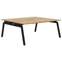 Accent Balance Angle 2 Pod Desk 1500x800mm Classic Oak/Black