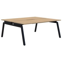 Accent Balance Angle 2 Pod Desk 1800x800mm Classic Oak/Black