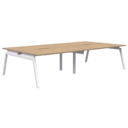 Accent Balance Angle 4 Pod Desk 1500x800mmClassic Oak/White