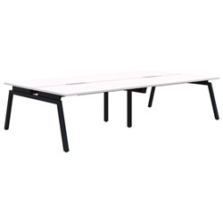 Accent Balance Angle 4 Pod Desk 1800x800mm Snowdrift/Black