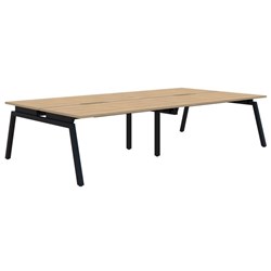 Accent Balance Angle 4 Pod Desk 1800x800mm Classic Oak/Black