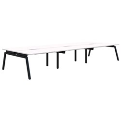 Accent Balance Angle 6 Pod Desk 1500x800mm Snowdrift/Black