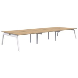 Accent Balance Angle 6 Pod Desk 1500x800mm Classic Oak/White