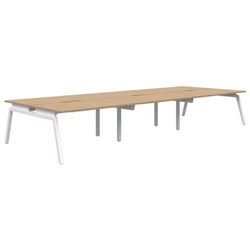 Accent Balance Angle 6 Pod Desk 1800x800mm Classic Oak/White