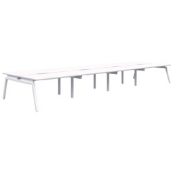 Accent Balance Angle 8 Pod Desk 1200x800mm Snowdrift/White