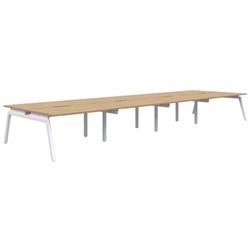 Accent Balance Angle 8 Pod Desk 1200x800mm Classic Oak/White