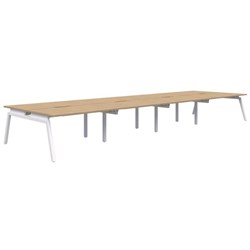 Accent Balance Angle 8 Pod Desk 1500x800mm Classic Oak/White