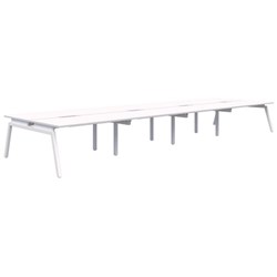 Accent Balance Angle 8 Pod Desk 1800x800mm Snowdrift/White