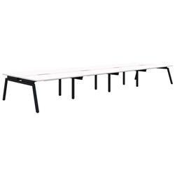 Accent Balance Angle 8 Pod Desk 1800x800mm Snowdrift/Black