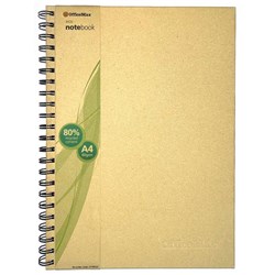OfficeMax Eco A4 Spiral Hard Cover Recycled Notebook 160 Pages