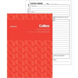 Collins A5/50DL Order Book NCR Duplicate Set of 50