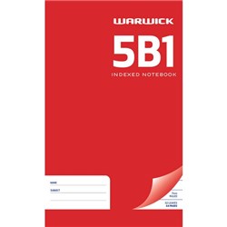 Warwick 5B1 Notebook Indexed 7mm Ruled 165x100mm 32 Leaves