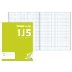 Warwick 1J5 Exercise Book 5mm Quad 36 Leaves