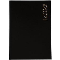 Collins A41 1/4 Hour Interleaved Appointment Diary A41 2 Pages Per Day 2027 Black