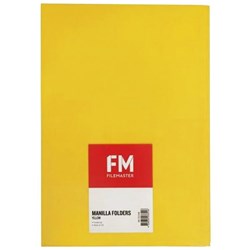 FM Manilla Folders Foolscap Yellow, Pack of 10