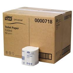 Tork T3 Interleaved Toilet Tissue 1 Ply, Carton of 36