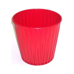 Fluteline Metal Rubbish Bin 15L 30cm Red