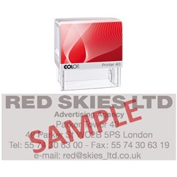 Colop L40 Custom Made Stamps 23x59mm Complete With Rubber Die