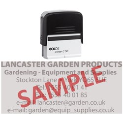 Colop L50 Custom Made Stamps 69x30mm Complete With Rubber Die