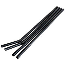 Flexi Plastic Straws Black, Pack of 250