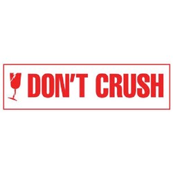 Shipping Label Don't Crush 30x127mm Red on White, Pack of 250