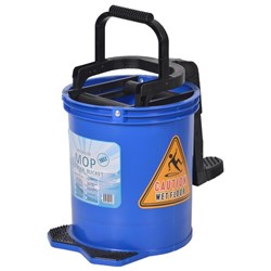 Pure Clean Premium Plastic Wringer Bucket 16L Blue