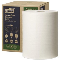 Tork 530 Heavy Duty Cleaning Cloths 320 x 380mm White 530137, Roll of 280