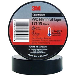 Scotch® 1710 Electrical Vinyl Tape 18mm x 20m Black