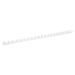 6mm Plastic Binding Coils 20 Ring White, Pack of 100