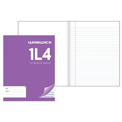 Warwick 1L4 Science Exercise Book 7mm Ruled & Blank 28 Leaves
