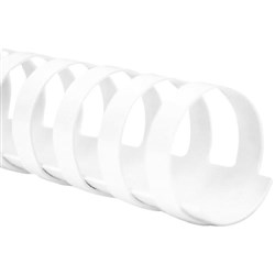 28mm Plastic Binding Coils 20 Ring White, Pack of 50