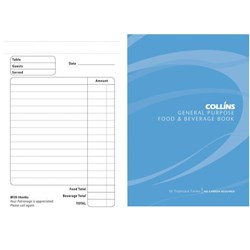 Collins Food & Beverage Docket Book 148x100mm NCR Triplicate Set of 50