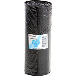 OfficeMax Rubbish Bags Plastic 900 x 1350mm 20 Micron 120L Black, Roll of 25
