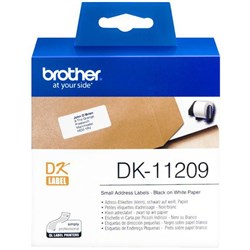 Brother Address Labels DK-11209 Small 29x62mm Black on White, Roll of 800