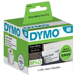 Dymo LabelWriter Business Card Labels 30374 51x89mm White, Box of 300