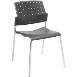 550 Guest Chair Heavy Duty Chrome Frame Black