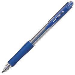 uni Laknock Blue Retractable Ballpoint Pen 0.7mm Fine Tip