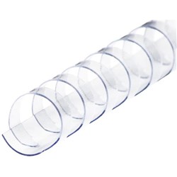 25mm Plastic Binding Coils 21 Ring Clear, Pack of 50