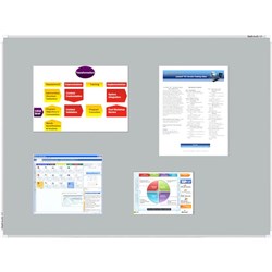 Boyd  Pinboard Aluminium Frame 900x1200mm Grey Loop Fabric