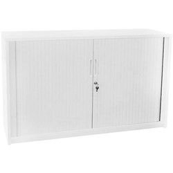 City 2 Door Tambour Credenza Snowdrift/White 1200mm