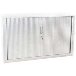 City 2 Door Tambour Credenza Snowdrift/Silver 1800mm